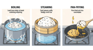 روش های پخت برنج min - تبدیل جادویی برنج: کشف علم پشت پخت کامل و بافت بینقص برنج