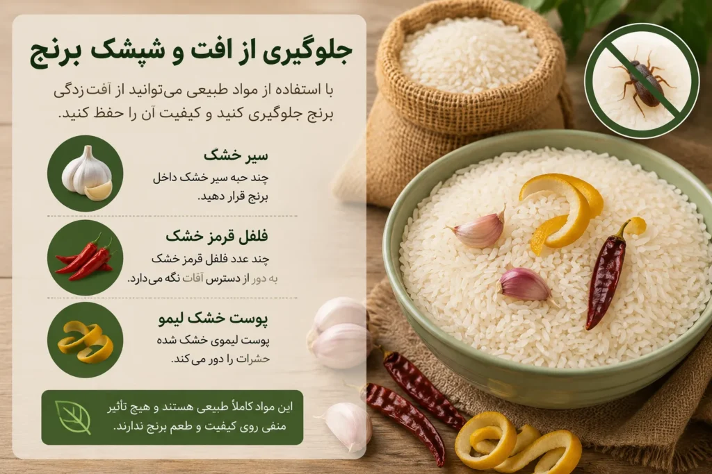 جلوگیری از آفت و شپشک برنج - راهنمای کامل نگهداری برنج