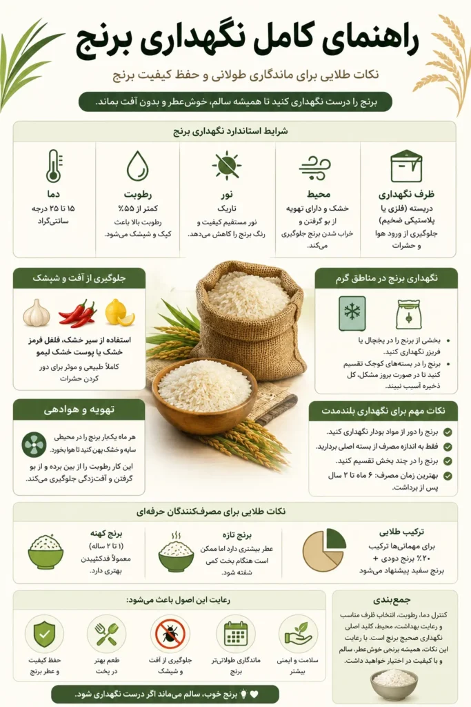 نگه داری برنج - راهنمای کامل نگهداری برنج